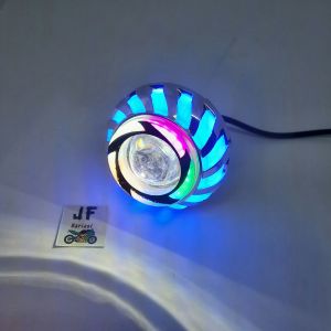 Lampu Depan LED PROJIE Mini Model Kipas Rainbow