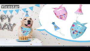 Dog Birthday Party Supplies Cat Birthday Bandana Set Pet Dog cat Birthday Party Hat with Numbers Pets Accessories Birthday Caps