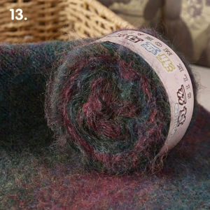 Gradient Mohair Yarn Segmented Dyed Colorful Long Fluffy Thread Soft Warm Texture Ideal for Hand Knitting & Crochet DIY Sweate