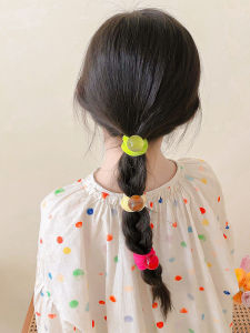 2025 Spring Summer New Dopaamine Colorful Hair Ties for Girls Elastic Hair Bands No Damage Hair Accessories Korean Style