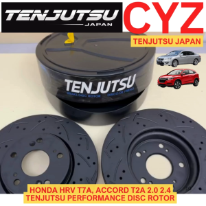 (1 PAIR) Tenjutsu Japan HONDA HRV T7A Accord T2A 2.0 2.4 Front Sport Disc Rotor Slotted Drille From Japan