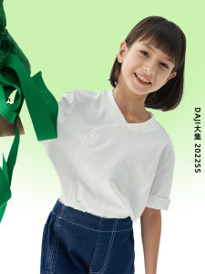 Loose Fit Pure Cotton Short Sleeve T-Shirt for Middle And Large Children Spring Summer New Chinese Style Parent-Child Clothing