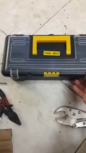 Thùng đồ nghề nhựa đen nắp trong 12 Inch thùng nhựa đựng đồ nghề thùng đồ nghề mini thùng đồ nghề nail