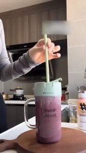 Portable Electric Juicer Cup Blender with Straw & Handle USB Rechargeable Personal Mini Fruit Juicer Smoothie Maker Bottle