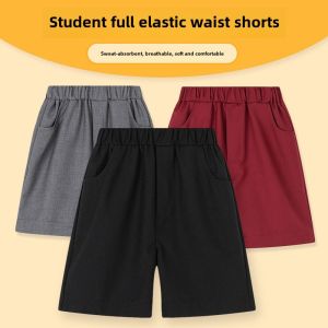Childrens Grey And Royal Blue School Uniform Shorts Five-Quarter Length Elastic Waist Trousers Boys And Big Kids Suits