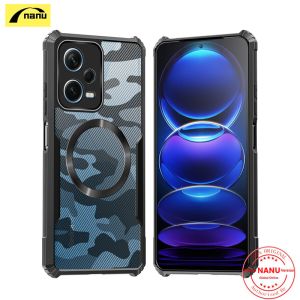 NANU For Samsung Galaxy A14 A34 A54 5G Magnetic Attraction Case Hard [Camouflage The Beatles] Hybrid Shockproof Slim Crystal Clear Cover Double Anti Drop Protection Phone Casing Clear Back Flexible TPU Frame Bumper