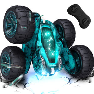 Remote Control Car with Lights 2.4Ghz RC Car Double Sided 360°Flip RC Stunt CarsPortable Rechargeable Toy Car for Kids&Adults
