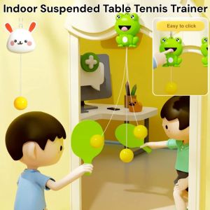 Indoor Suspended Table Tennis Trainer Automatic Cord Winding Children Hand-Eye Coordination Trainer Family Games