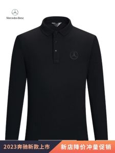 Áo Thun Polo Dài Tay Màu Đen Mới Của Mercedes-Benz Áo Thun Công Sở Thêu Logo Áo Thun Thường Ngày Cho Thanh Thiếu Niên Mùa Thu