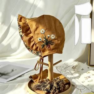 YOMDID 3pcs Floral Pattern Hat Sewing Templates DIY Multi-Style Hat Quilting Stencils For Handmade Crafts Durable PET Template