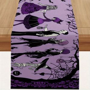 1Pc Halloween Theme Table Flag Melon Witch Castle Ghost Suitable for Party Restaurant Home Market Holiday Decoration Scene.