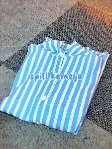 Kemeja Wanita Motif Salur Kekinian By Azka Collection