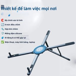 Giá Đỡ Máy Tính Xách Tay Có Thể Gập Lại Bằng Hợp Kim Nhôm Có Thể Điều Chỉnh Tản Nhiệt Dùng Được Cho Điện Thoại Thông Minh Máy Tính Bảng Máy Tính Xách Tay