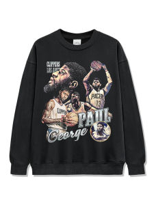 BC American Retro Paul George Short Sleeve T-Shirt Mens Basketball Jersey Washed Long Sleeve round Neck Hoodie Youth Summer Fashion