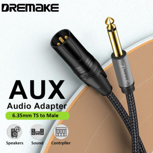 Unbalanced Male 6.5mm 1/4 Inch TS Mono to XLR Male Microphone Audio Cable Patch Cord Jack 6.35mm for Microphone Amplifier Power