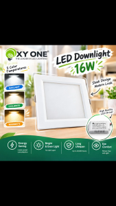 [Super Offer] OXYONE 3 Colors Solid 6 Inch Square LED Downlight 16w Home Lighting