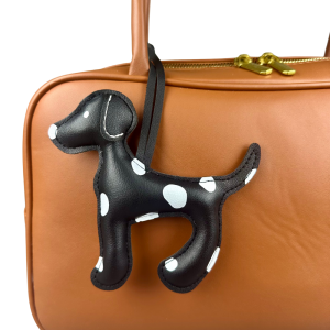 Spotted Dalmatian PU Leather Keychain - Large Statement Bag Charm for Purse Backpack Gift for Dog Lovers-PU Leather