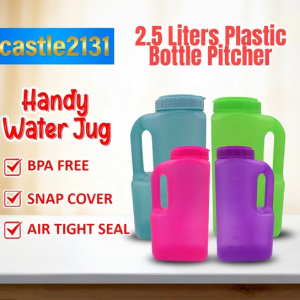2.5L Plastic Water Bottle Jug Cold Water Pitcher with Lid Portable Drinkware Container BPA Free Durable Leakproof for Home Office Outdoor Camping Refrigerator Storage