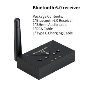 Kebidumei | KEBIDUMEI Bluetooth 6.0 Audio Receiver USB U-Disk Music Wireless Adapter With Antenna 3.5mm AUX RCA HIFI Stereo For Car Speaker