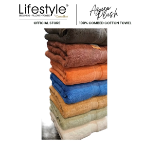 AzurePlush 100% Combed Cotton Towel I Lifestyle by Canadion in White I Terracotta I Smoke Green I Beige I Blue I Deco Rose I Charcoal.#278