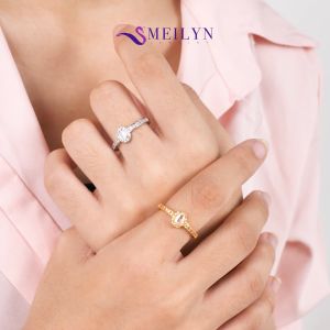 MEILYN Cincin Emas Gemma Baris Cantik Aksesoris Wanita - All Series