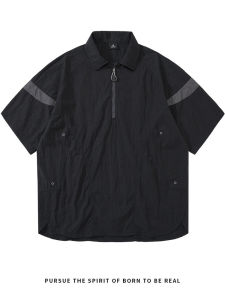 American Style Lightweight Breathable Cool Quick Dry Sports Polo Shirt Men Summer Thin Trendy Loose Collar Short Sleeve T-Shirt