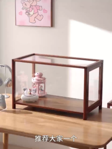 Toys Showcase Clear Display Rack Display Box Wood Acrylic Storage box Anime Figure Blind Box