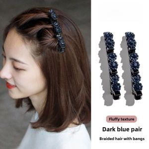 Spring Summer Double Layer Braided Hair Clip Women Side Clip Forehead Hair Strands Styling Tool Side Clip Hair Card Bangs Clip