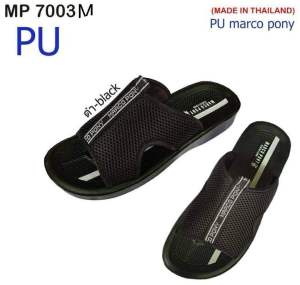 รองเท้าแตะแบบสวม พื้นพียู PU ข้างบนเป็นผ้า  เบา ใส่สบายเท้า รุ่น 7003 สีดำ Size 39-43