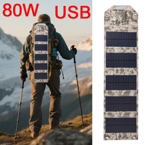 100 80W Portable Solar Panel Foldable Waterproof Outdoor Solar Charger with USB/Type-C for Camping Hiking Emergency Power Supply