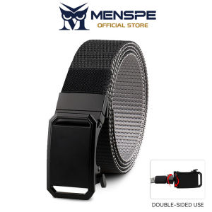MENSPE Men Belt Outdoor Nylon Belt Adjustable Belt Rotating Buckle Nylon Waistband Double-Sided Two-Color Belt Youth Sports Canvas Pant Belt Simple Nice Waistband Nylon