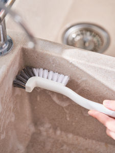 Kitchen Sink Cleaning Brush Japanese Style Right Angle Multi Purpose Cup Bottle Brush for Stain Removal Rice Wood KM 5143