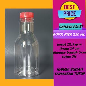Botol Pier 250Ml-Botol Plastik 250Ml-Per 100 50 Pcs free Kardus