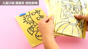 Mainan Kertas Mewarnai Pasir Lucu Sand Painting Sticker Lukis Pasir Mainan Edukasi Anak Lukisan Penghilang Stres