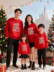 Family Set Hoodie Autumn Winter Red Velvet