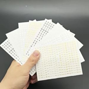 8 Tấm Dán Trang Trí Móng Tay Chữ Cái Tiếng Anh Tự Dính Màu Vàng Bạc Đen Kim Loại Cho Trang Trí Móng