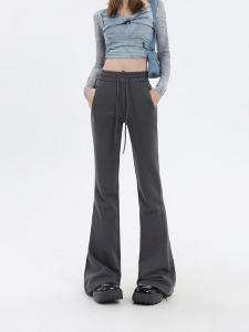 กางเกงโยคะลำลองทรงหลวมเอวสูงสำหรับผู้หญิง กางเกงขายาวทรงหลวมสไตล์ย้อนยุคสไตล์อเมริกัน กางเกงขายาวทรงหลวมสำหรับผู้หญิง