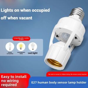 360 Degrees Human Induction PIR Motion Sensor Night Lamp Socket Light Bulb E27 Plug Delay Time Adjustable