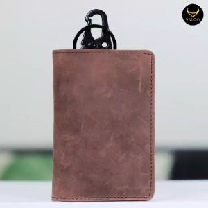 VALQO FABIO Dompet STNK dan SIM Coklat CH Gantungan kunci kulit sapi untuk Mobil Motor STNK SIM Kartu Tol