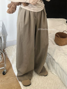 Retro Loose Straight Leg Casual Pants Womens Slimming Wide Leg Pants Versatile Straight Tube Long Pants Korean Style