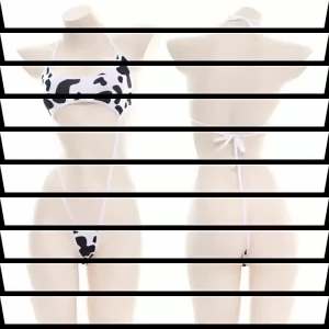 Anime Cartoon Cow Series Jumpsuit Lingerie Girl Uniform Clothing Kawaii Girl Bikini Swimsuit Set Cosplay
