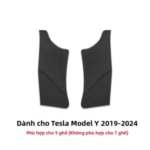 Miếng Bảo Vệ Bậc Cửa Sau Bằng Da Chống Trầy Xước Chống Đá Phụ Kiện Bảo Vệ Ngưỡng Cửa Ghế Sau Cho Tesla Model Y