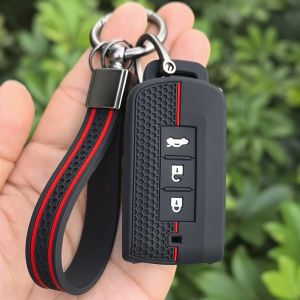 Keychain For Mitsubishi Xpander Outlander ASX Pajero Eclipse Cross Montero Silicone Key Cover Remote Car Key Case Cover Shell