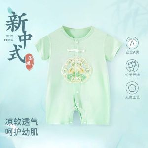 Infant Rompers Summer Thin Mens and Womens Baby Dress for One Year Old Summer Short-Sleeved Summer New Chinese Style
