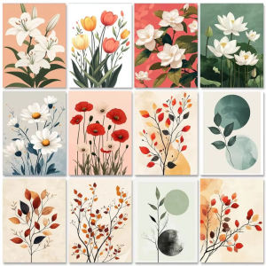 Jigsaw Puzzle 1000 pcs Beautiful Flowers In Decorative For Adults Stress Relief Puzzle Fun Starter Kit Present