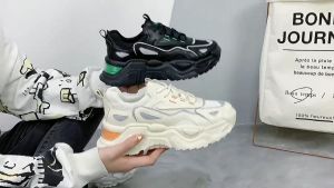 คอลเลคชั่นล่าสุด รองเท้าแฟชั่นหญิง เส้นใบสีขาวสไตล์เกาหลี ลำลองนุ่มระบายอากาศ 24 ชั่วโมง