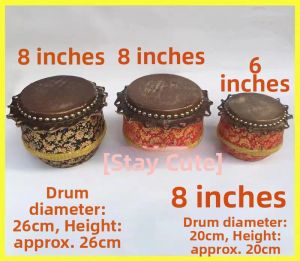 New 6 Inch Shaoxing Drum 8 Inch Loud Sound Childrens Toy Lion Head Birthday Gift Traditional Chinese Percussion Instrument