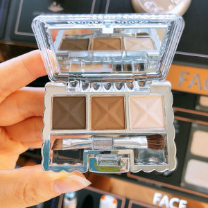 Waterproof Three-Color Eyebrow Powder Natural Looking Long-Lasting Color Lock No Smudging Nose Shadow Drawing Eyebrow Tool