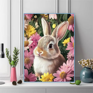 500/1000/1200/2000PCS Jigsaw Puzzle Rabbit With Flowers Animal Art For Adults Great Weekend Relaxation And Family Fun