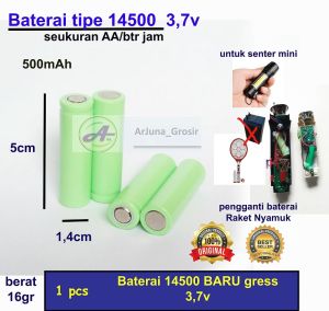 BATERAI 14500 RECHARGER / BATERAI RAKET NYAMUK / PENGGANTI BATERAI KOTAK